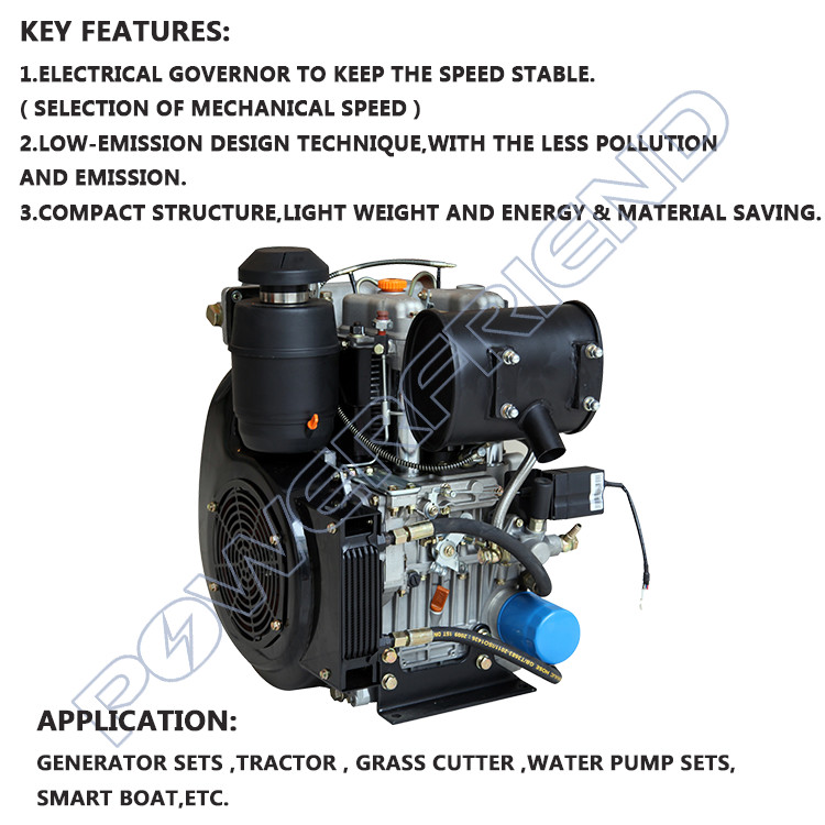 292F Two Cylinder 4-Stroke High Performance Diesel Engines Air Cooled
